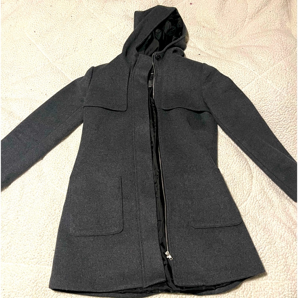 Gray Forever 21 Coat w/ Hood